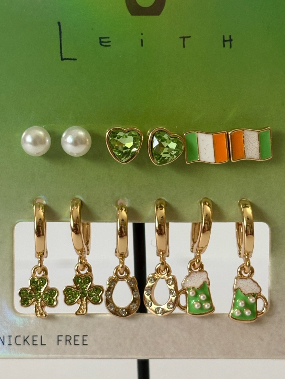 NWT Assortment of Irish-themed Huggie and Stud Earrings